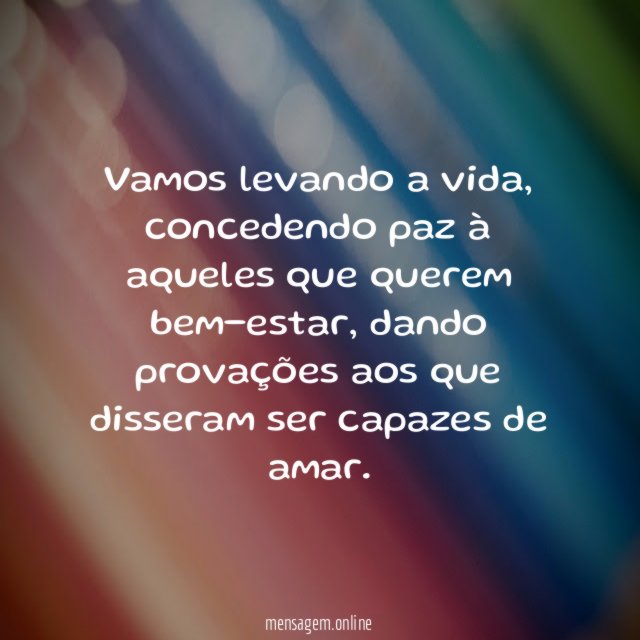 Vamos levando a vida