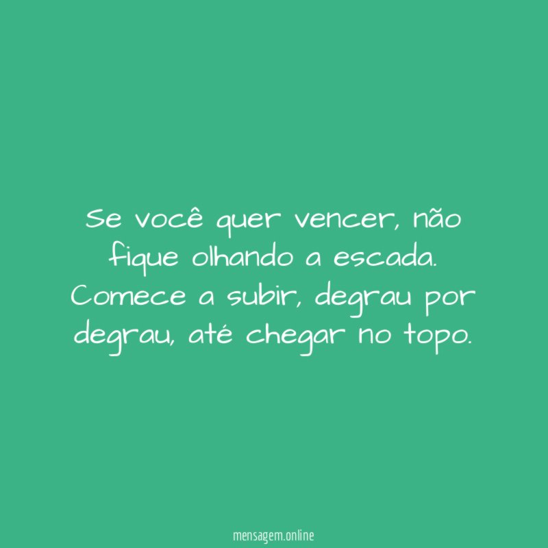 Se você quer vencer