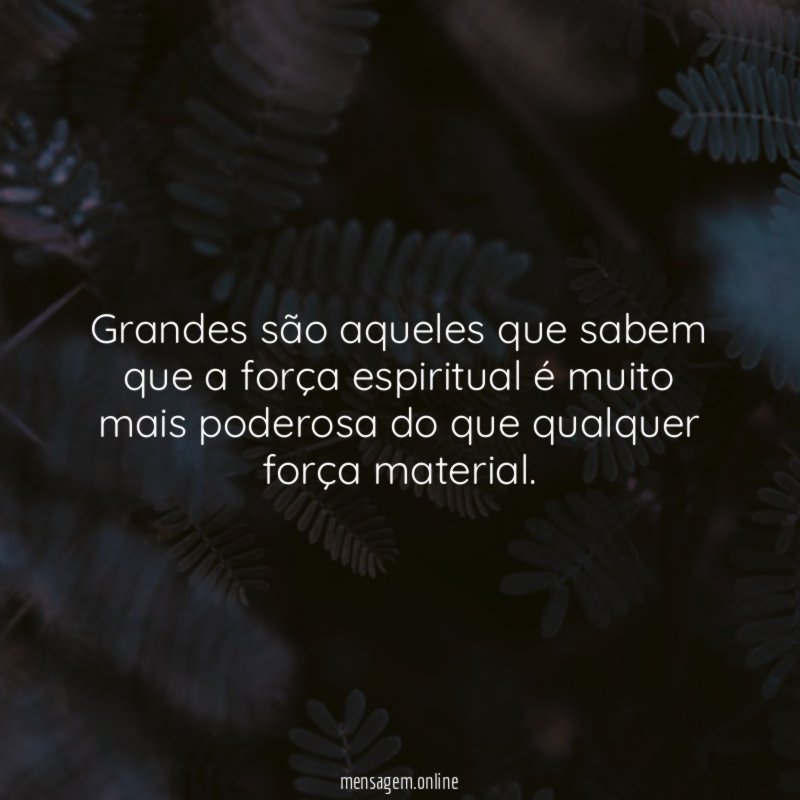 Grandes são aqueles que sabem que a força