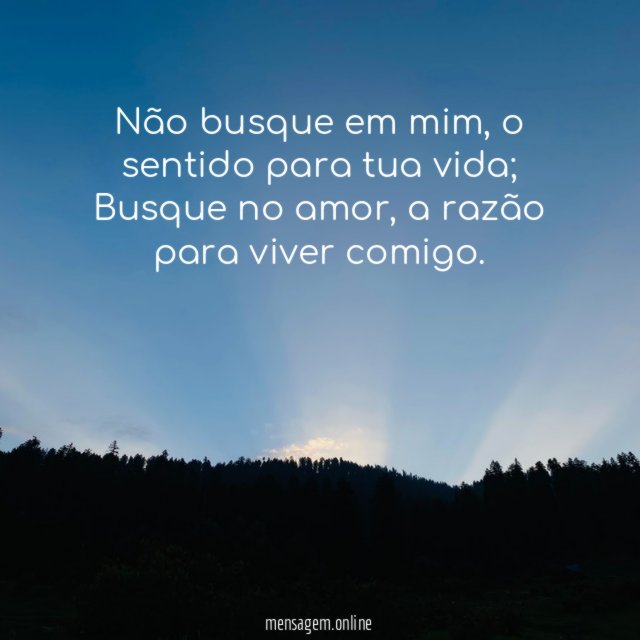 Não busque em mim