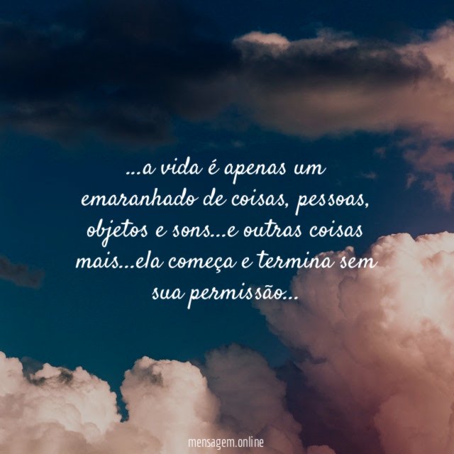 a vida é apenas um emaranhado de coisas