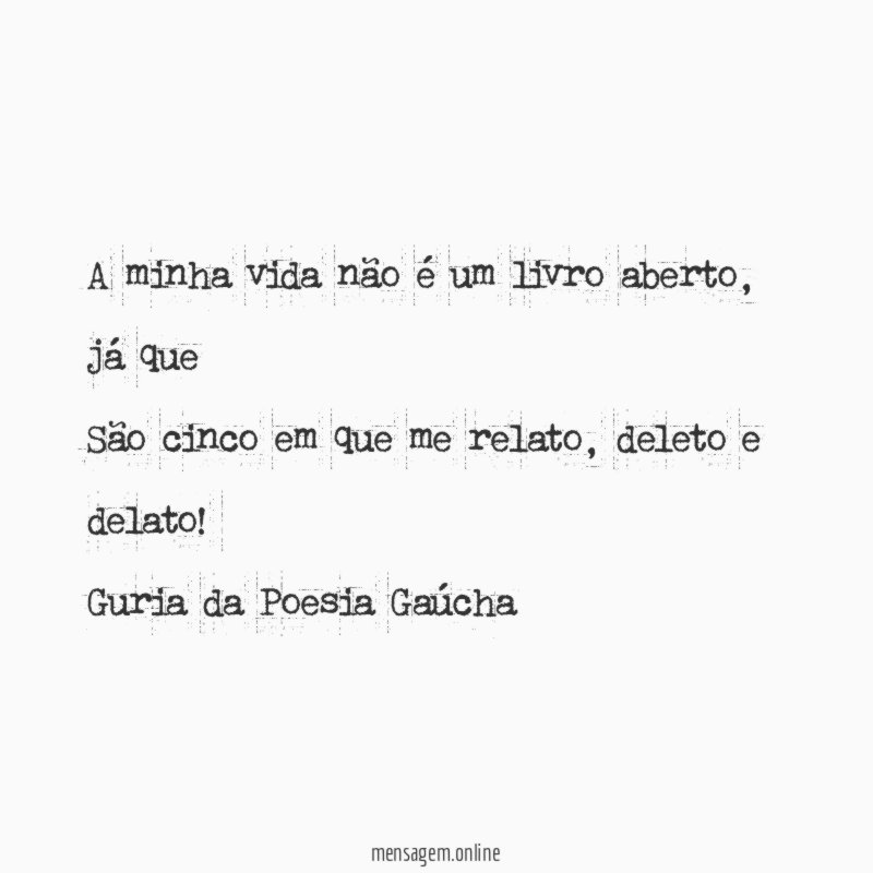 A minha vida não é um livro aberto
