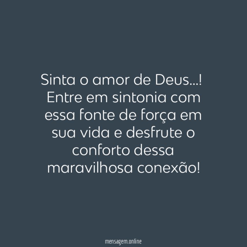 Sinta o amor de Deus