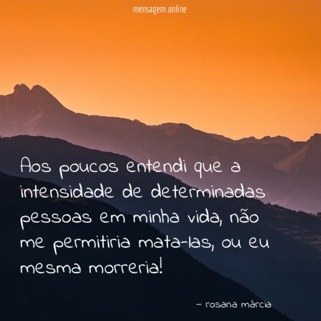 Aos poucos entendi que a intensidade de determinadas pessoas em minha vida