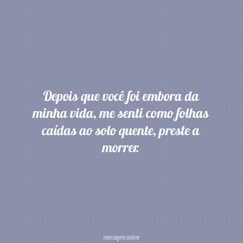 Depois que você foi embora da minha vida