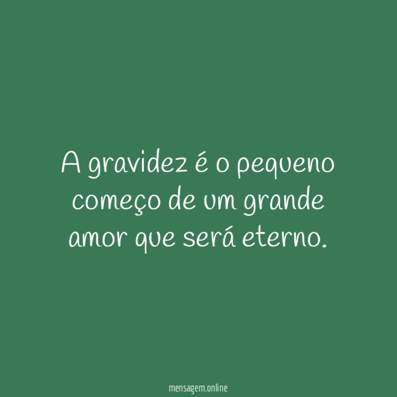 A gravidez é o pequeno começo de um
