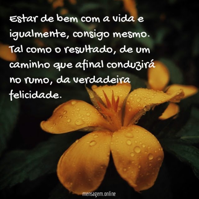 Estar de bem com a vida e igualmente