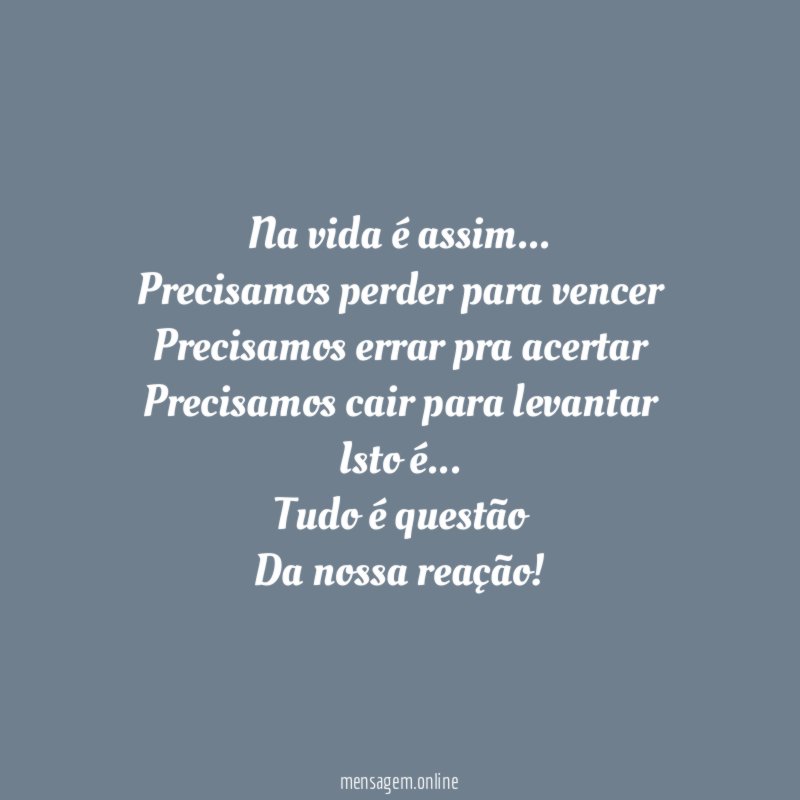 Na vida é assim