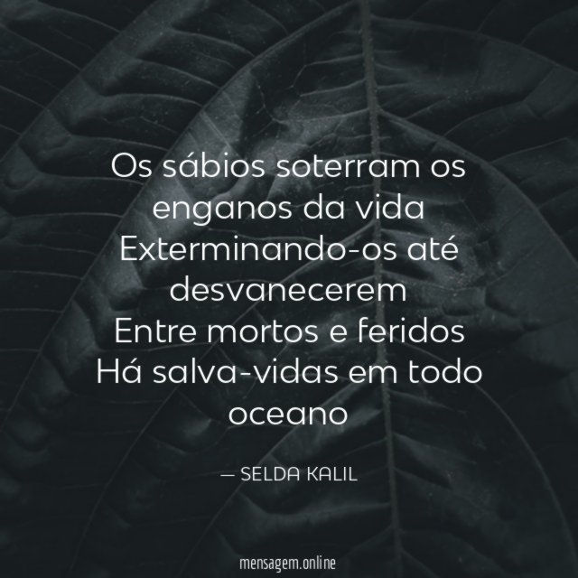 Os sábios soterram os enganos da vida Exterminando-os até