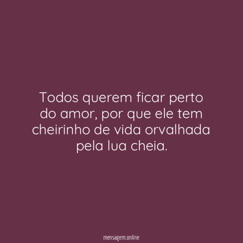 Todos querem ficar perto do amor