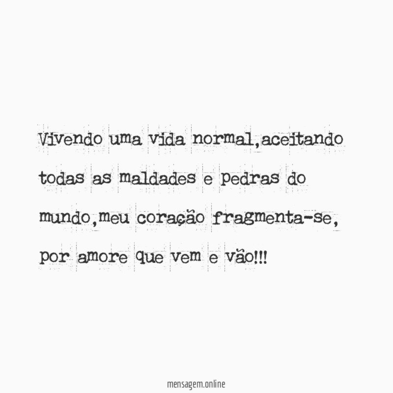 vivendo uma vida normal