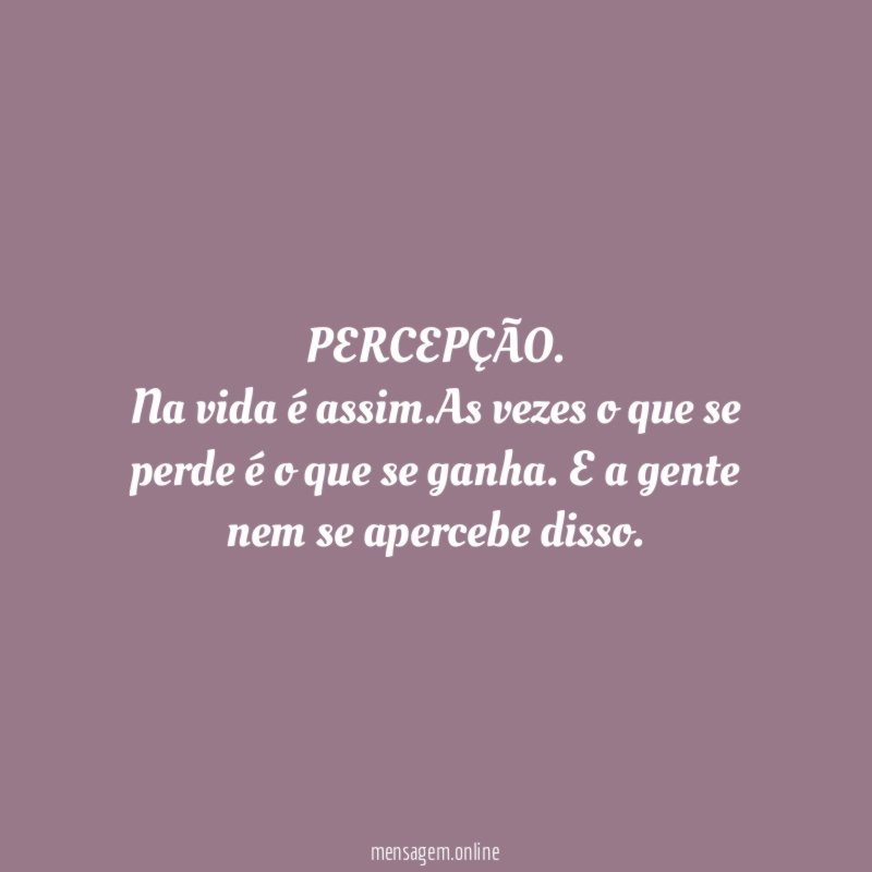 PERCEPÇÃO