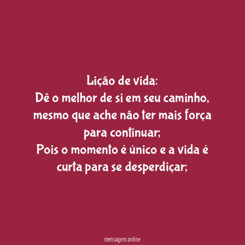Lição de vida