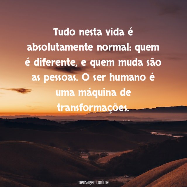 Tudo nesta vida é absolutamente normal