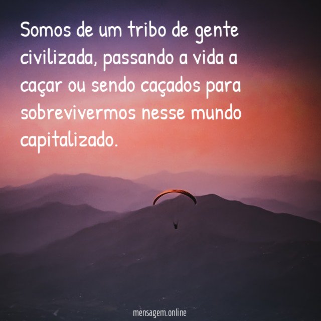 Somos de um tribo de gente civilizada