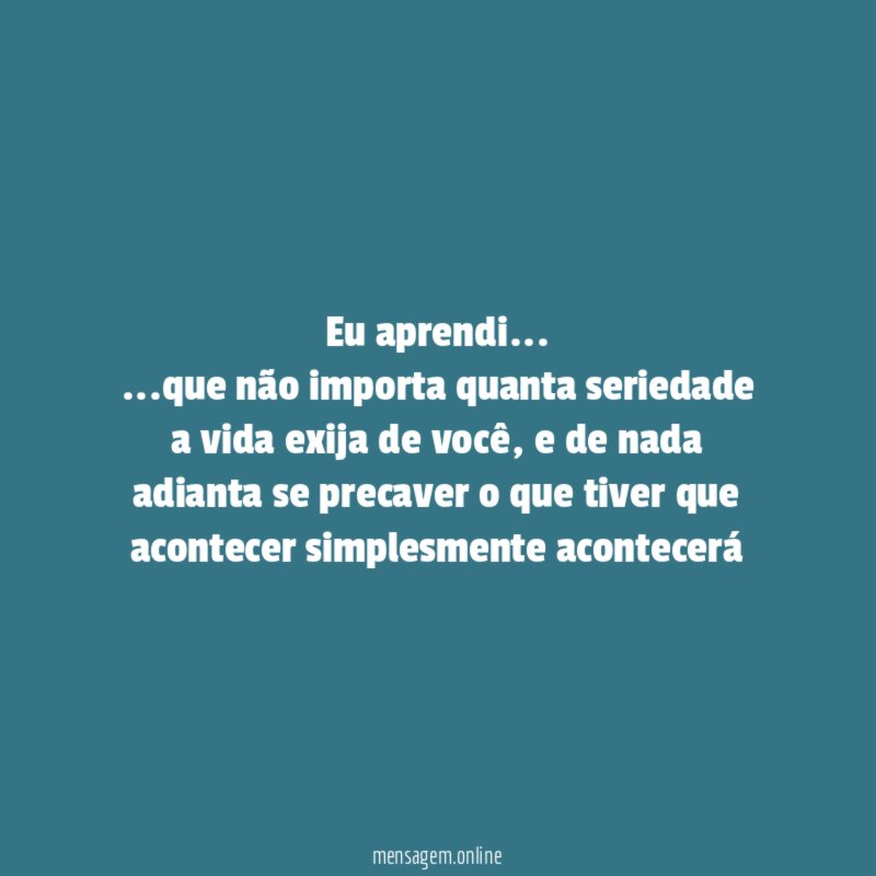 Eu aprendi