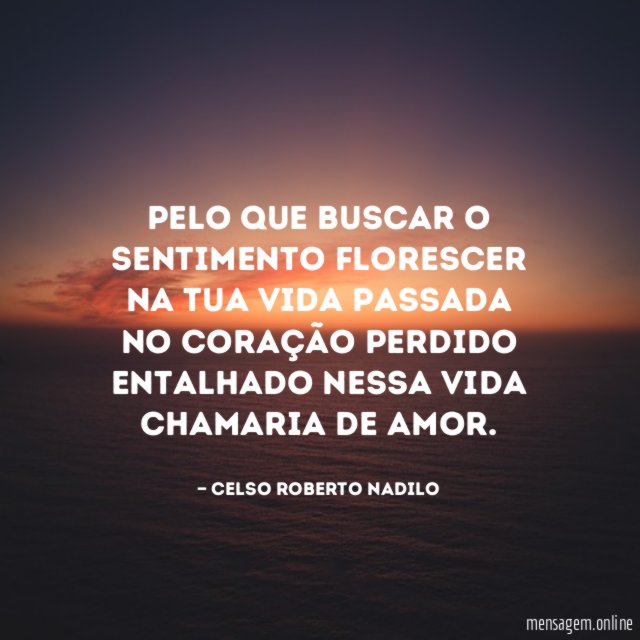 pelo que buscar o sentimento florescer na tua vida