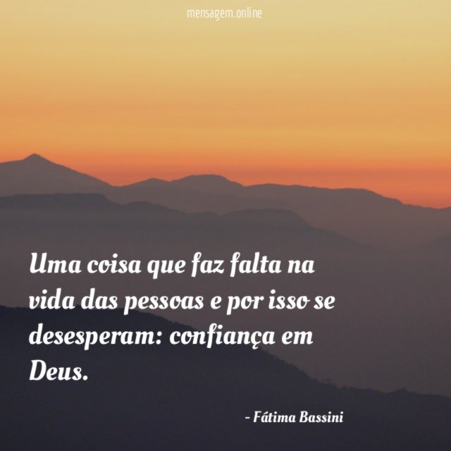 Uma coisa que faz falta na vida das
