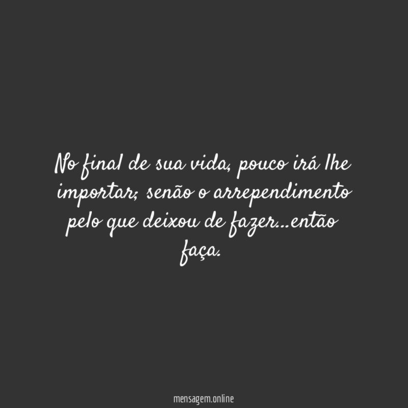 No final de sua vida