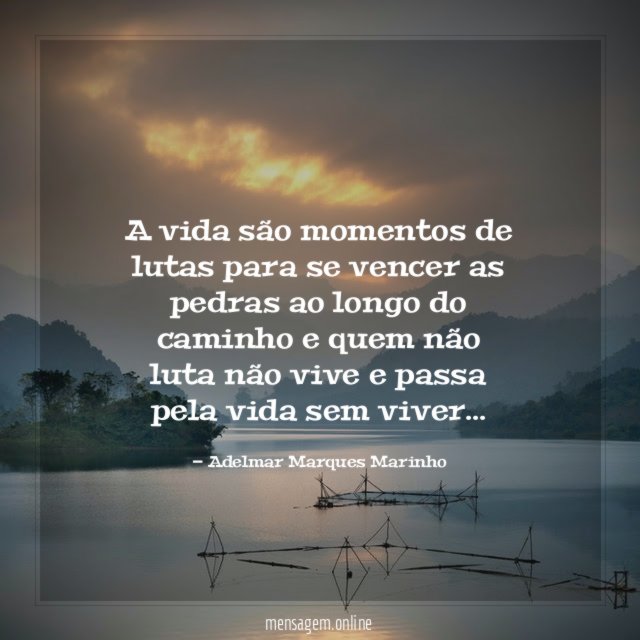 A vida são momentos de lutas para se