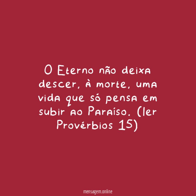 O Eterno não deixa descer
