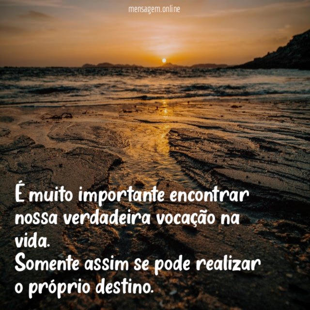 É muito importante encontrar nossa verdadeira vocação na vida