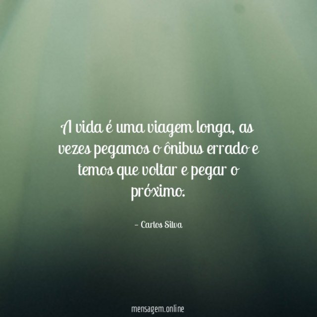 A vida é uma viagem longa