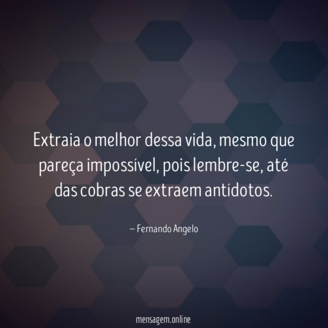 Extraia o melhor dessa vida