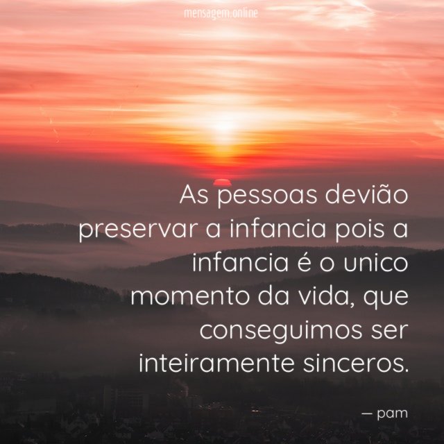 as pessoas devião preservar a infancia pois a