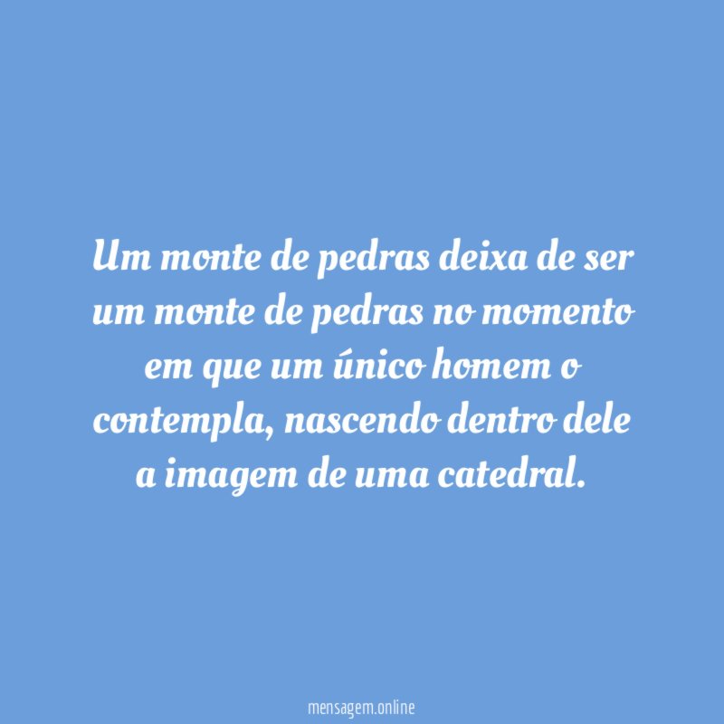 Um monte de pedras deixa de ser um