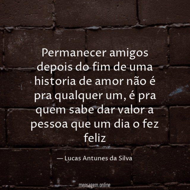 Permanecer amigos depois do fim de uma historia