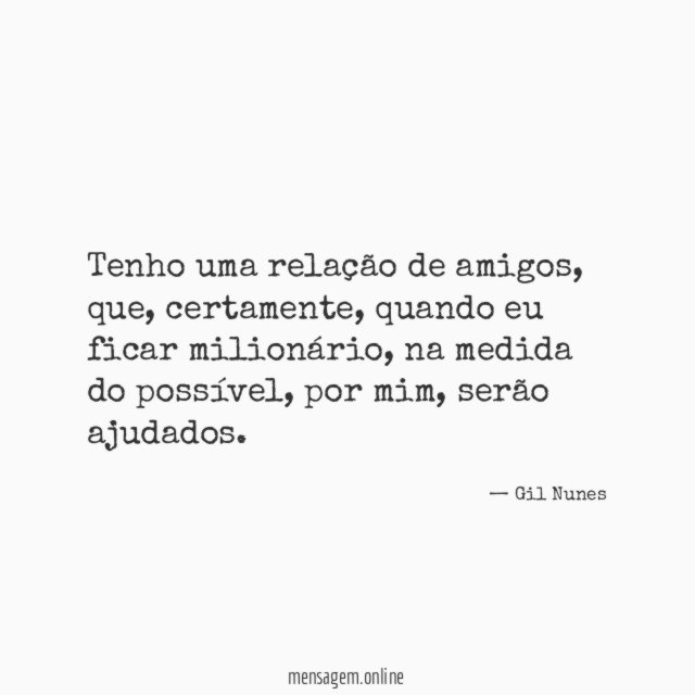 Tenho uma relação de amigos