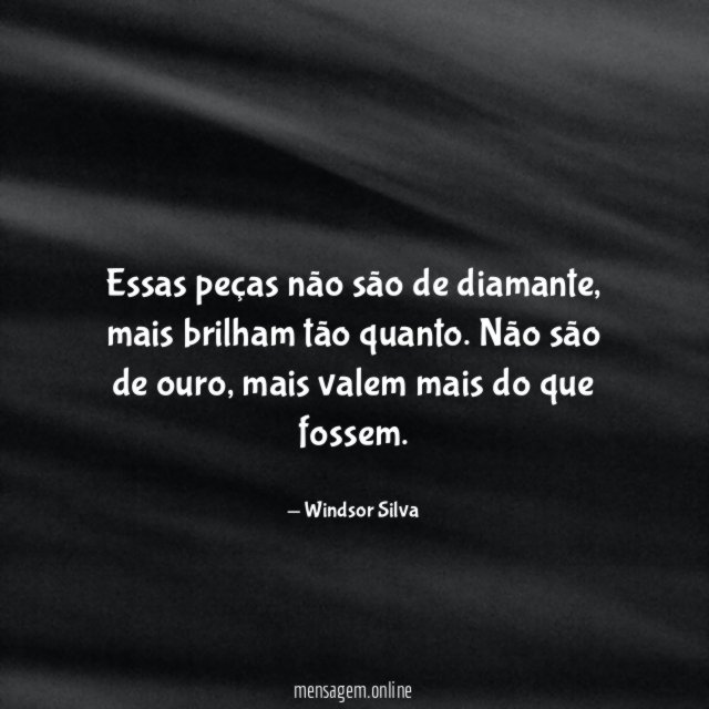 Essas peças não são de diamante
