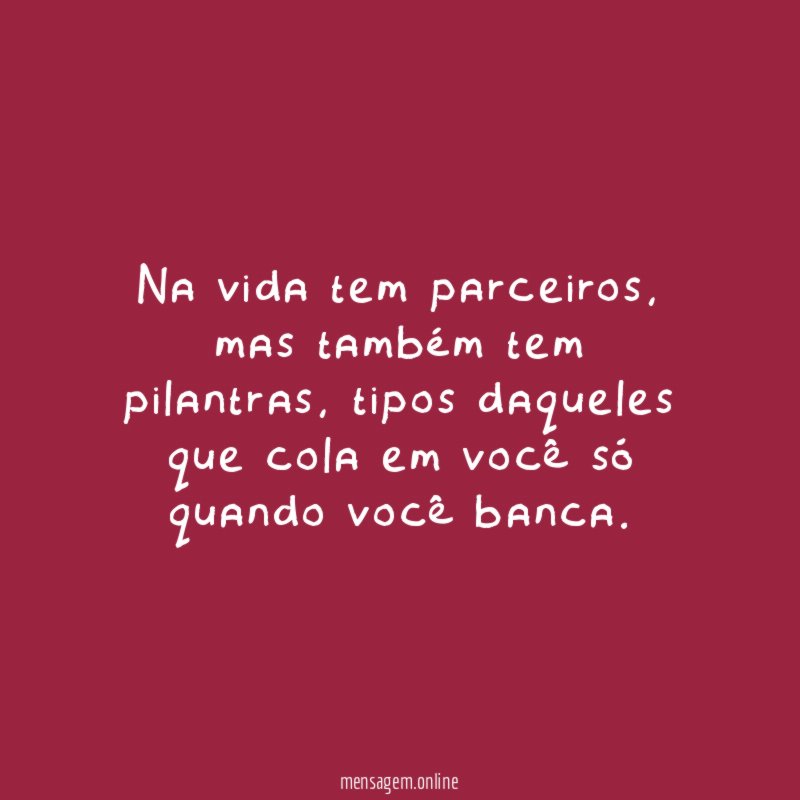 Na vida tem parceiros