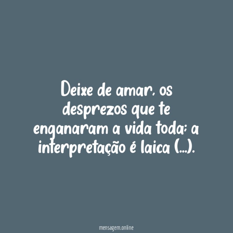 Deixe de amar