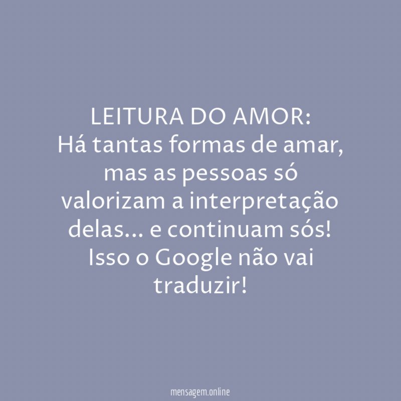LEITURA DO AMOR