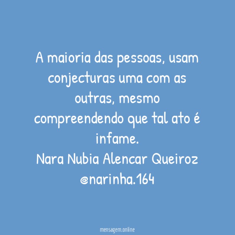 A maioria das pessoas