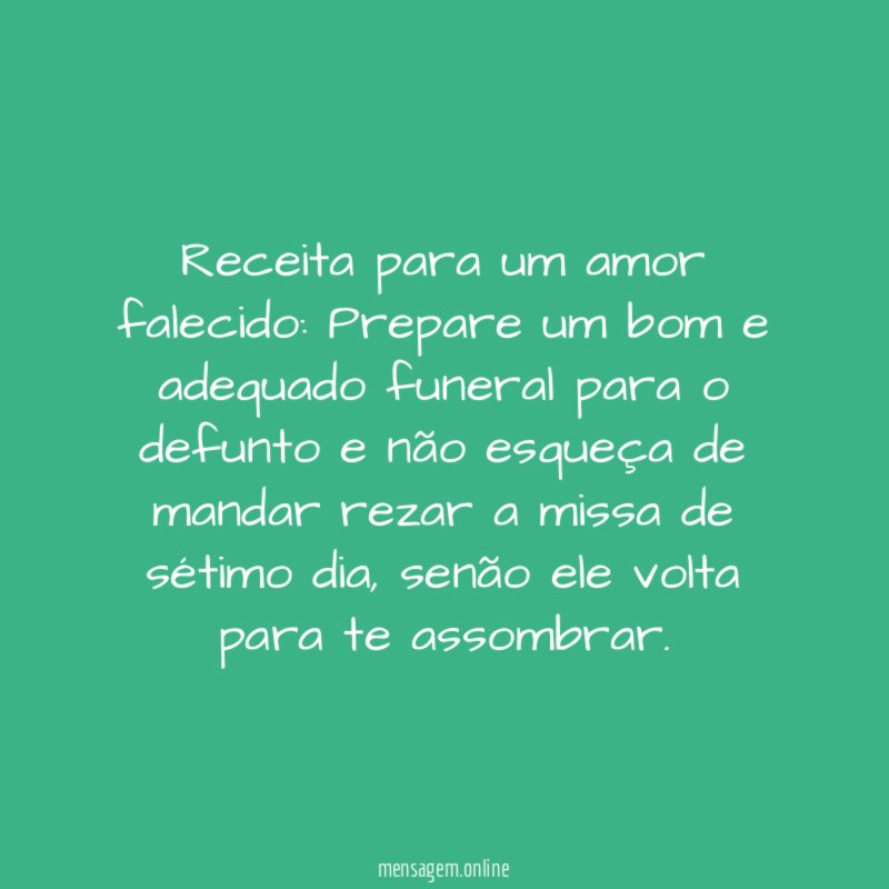 Receita para um amor falecido