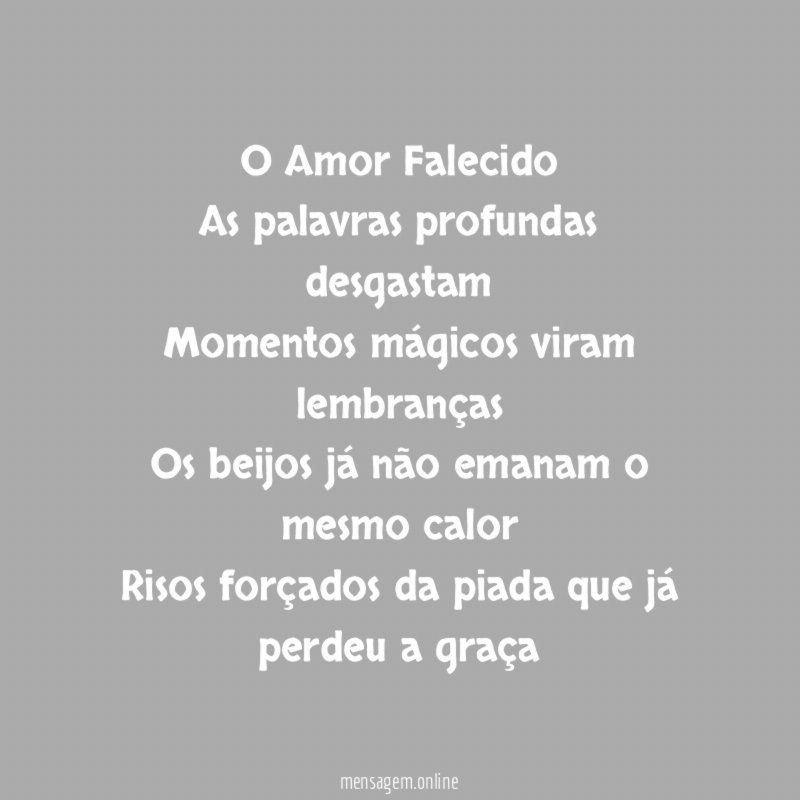 O Amor Falecido