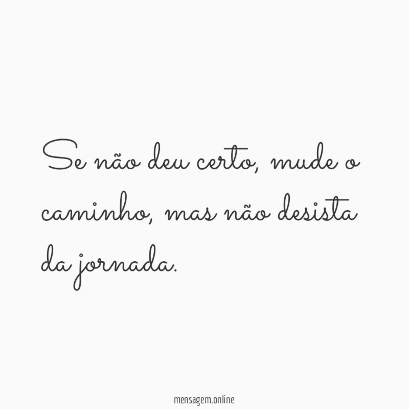 Se não deu certo