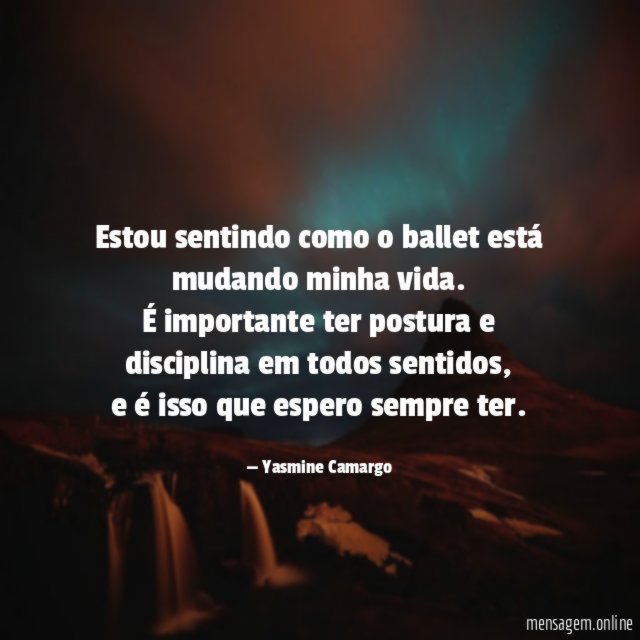 Estou sentindo como o ballet está mudando minha vida