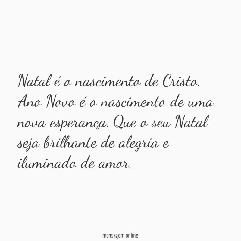 Natal é o nascimento de Cristo