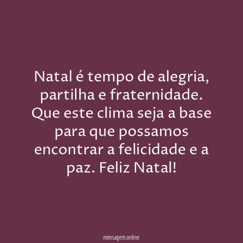 Natal é tempo de alegria