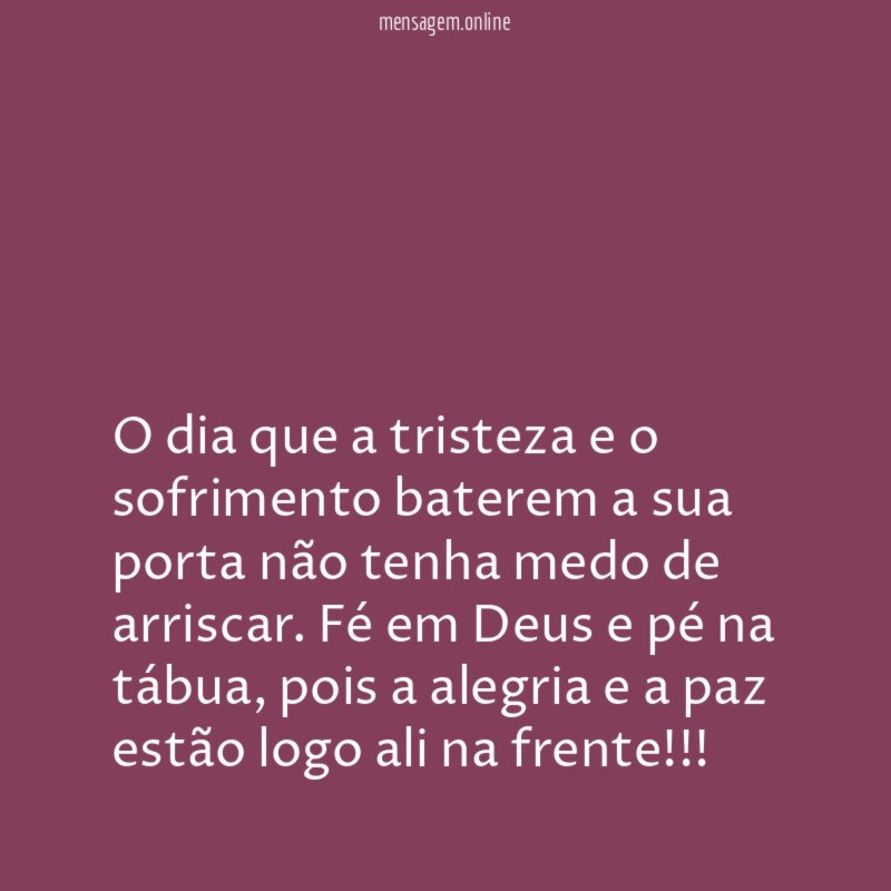 O dia que a tristeza e o sofrimento