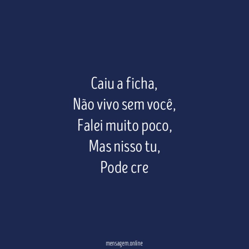 Caiu a ficha