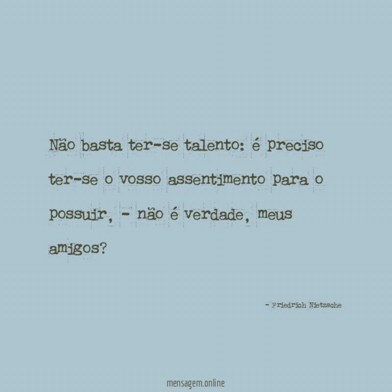 Não basta ter-se talento