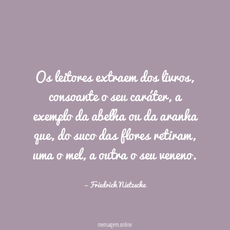 Os leitores extraem dos livros