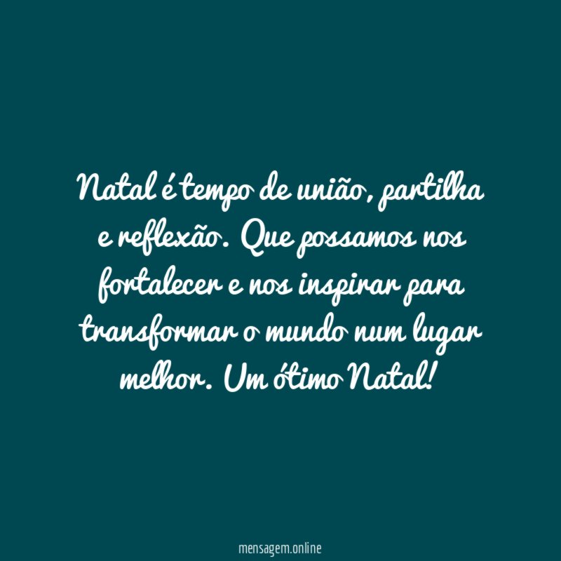 Natal é tempo de união
