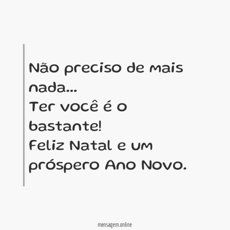 Não preciso de mais nada