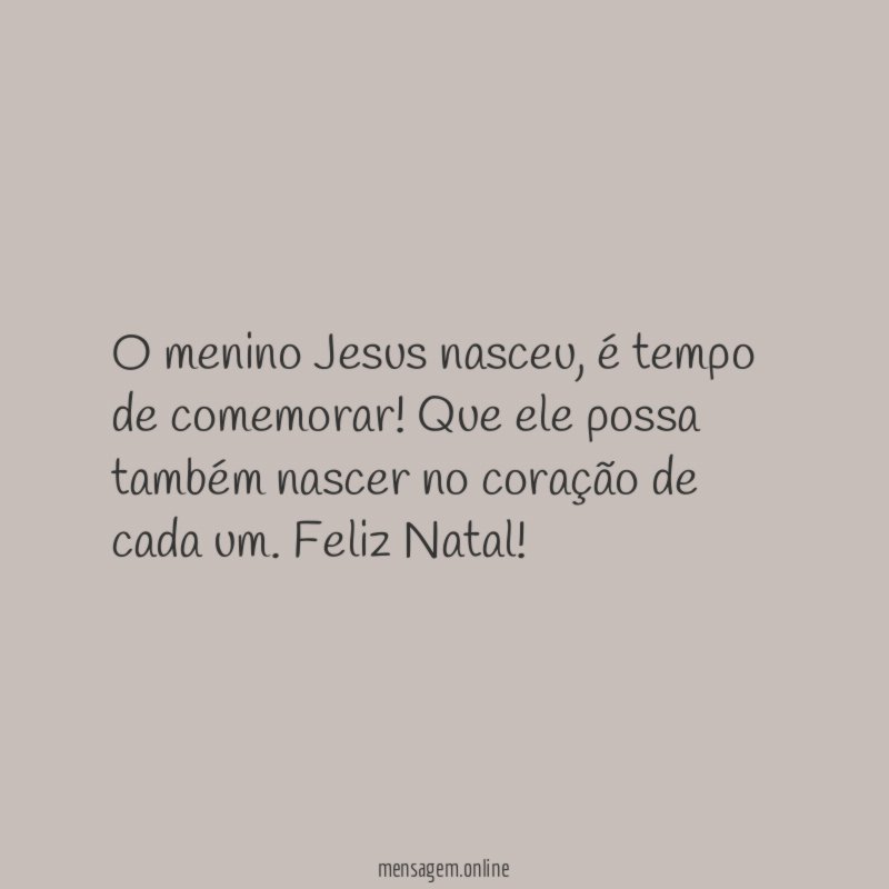 O menino Jesus nasceu